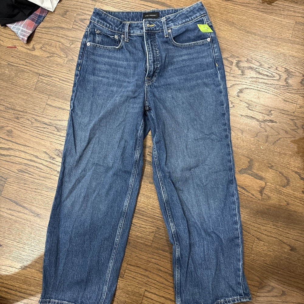 Free Assembly Women's Jeans, Size 10, Super High Crop Wide Straight